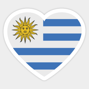 I Love Uruguay // Heart-Shaped Uruguayan Flag Sticker